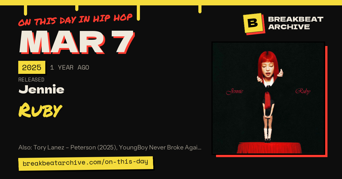 On this day in hip hop, March 7 2025: Jennie released Ruby