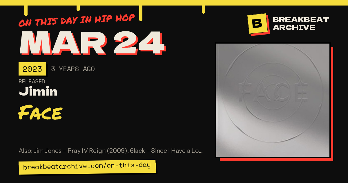 On this day in hip hop, March 24 2023: Jimin released Face