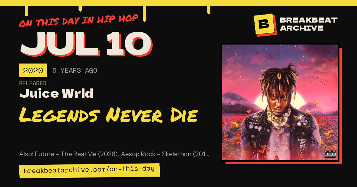 On this day in hip hop, July 10 2020: Juice Wrld released Legends Never Die